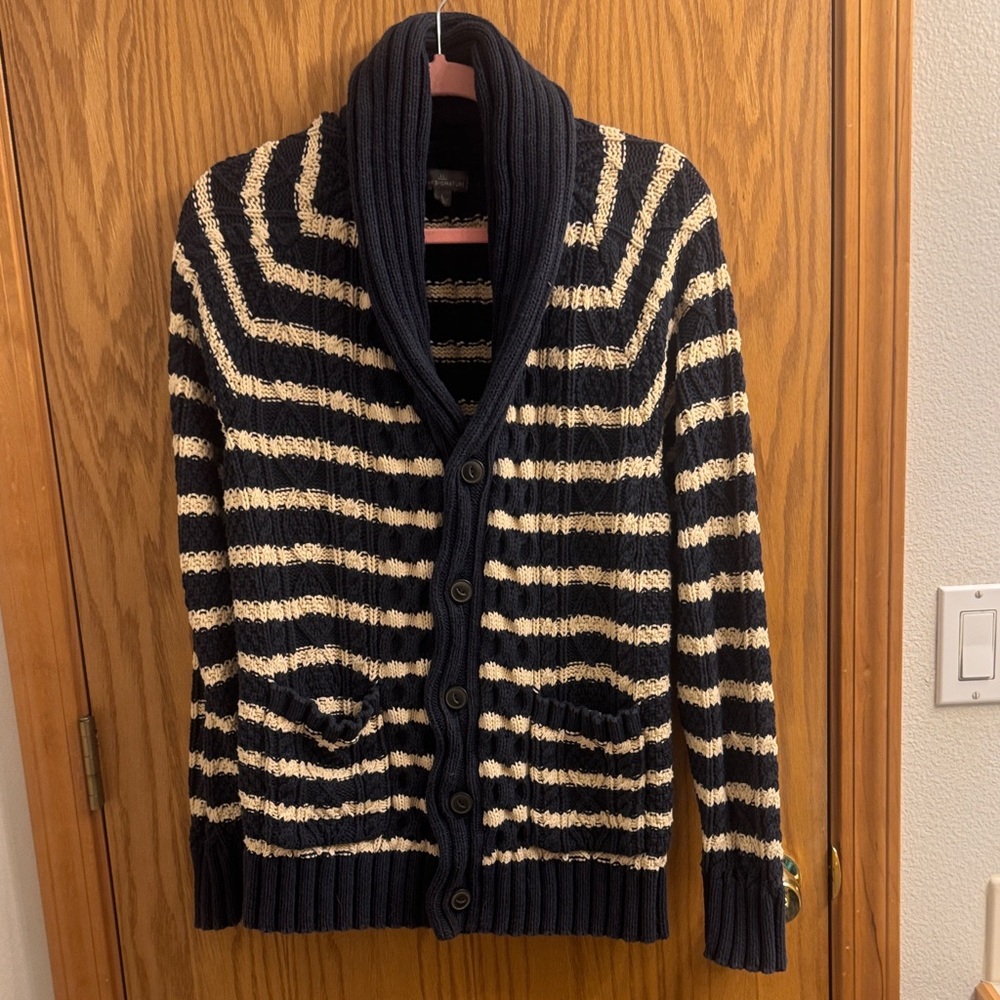 Striped Navy and Cream Women’s Sweater